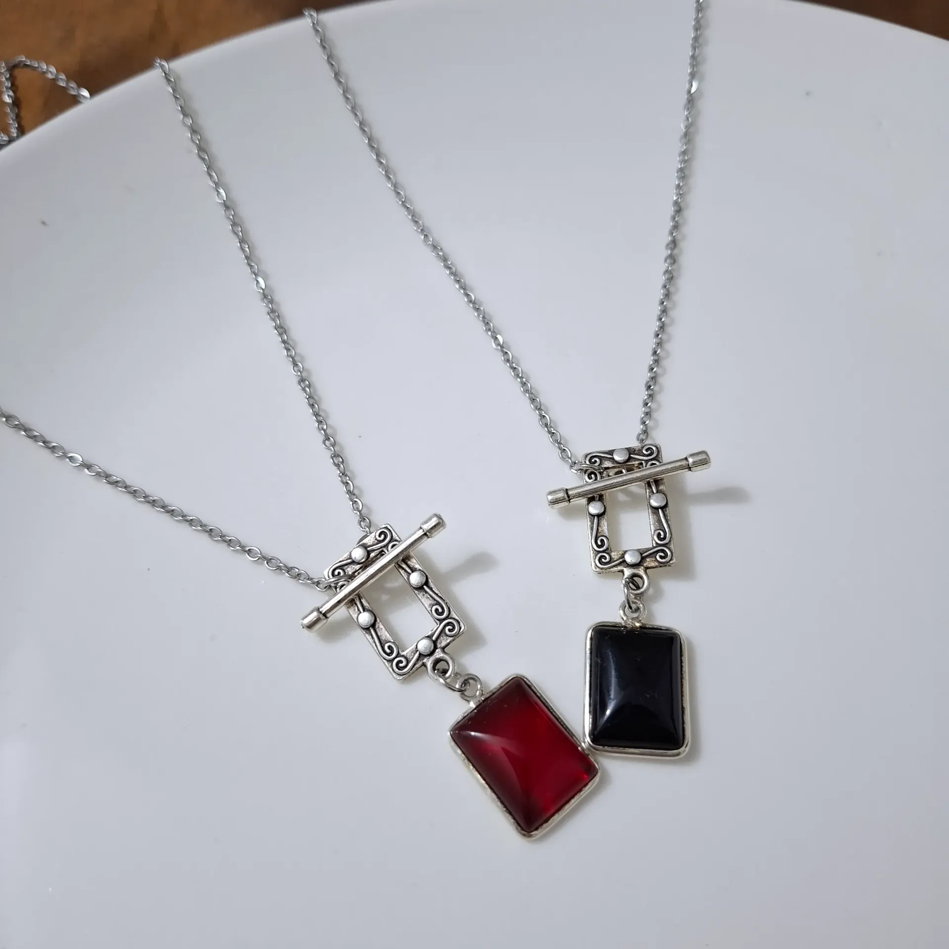 Square crystal necklace
