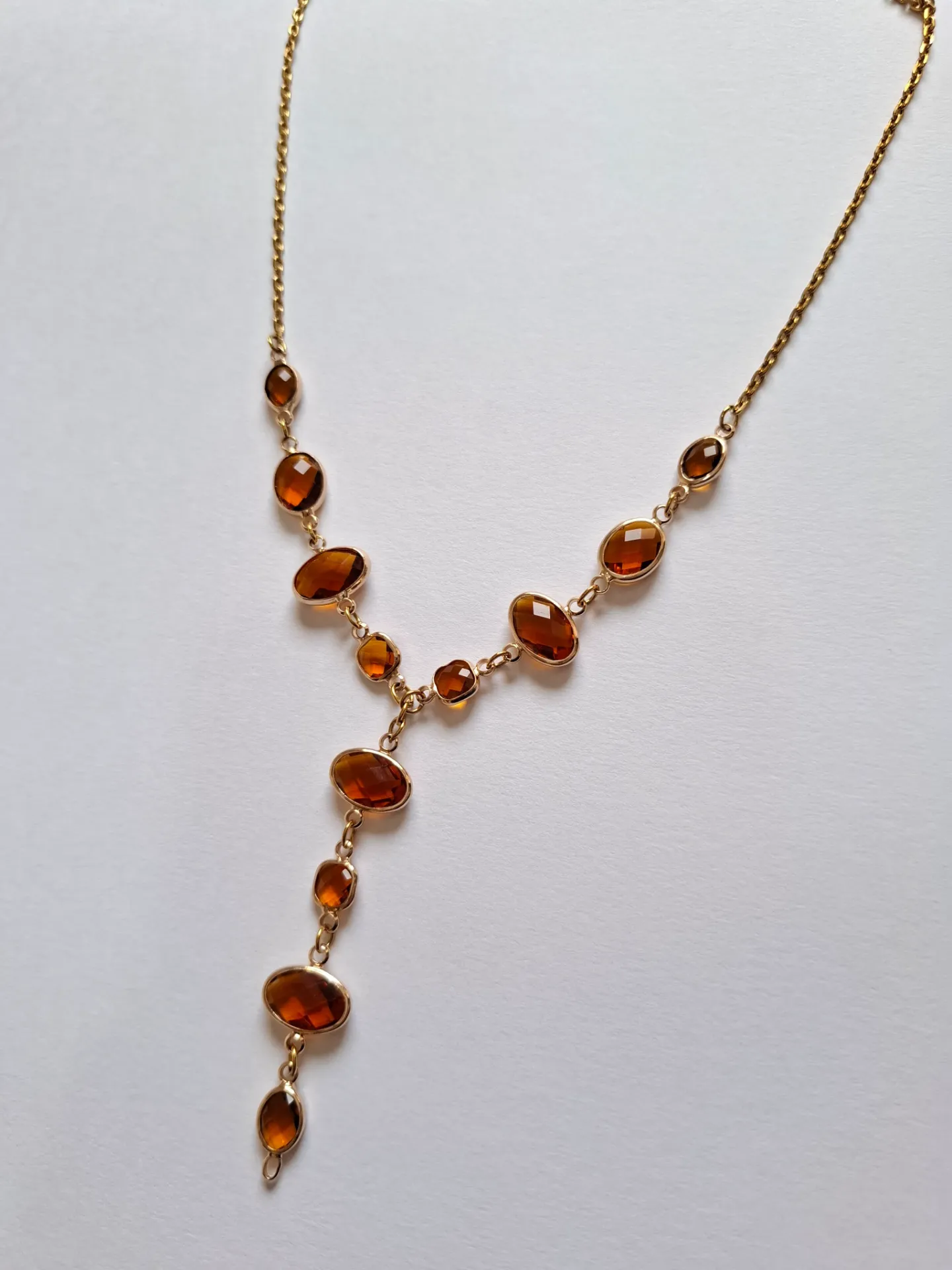 Brown crystals drop necklace (38)
