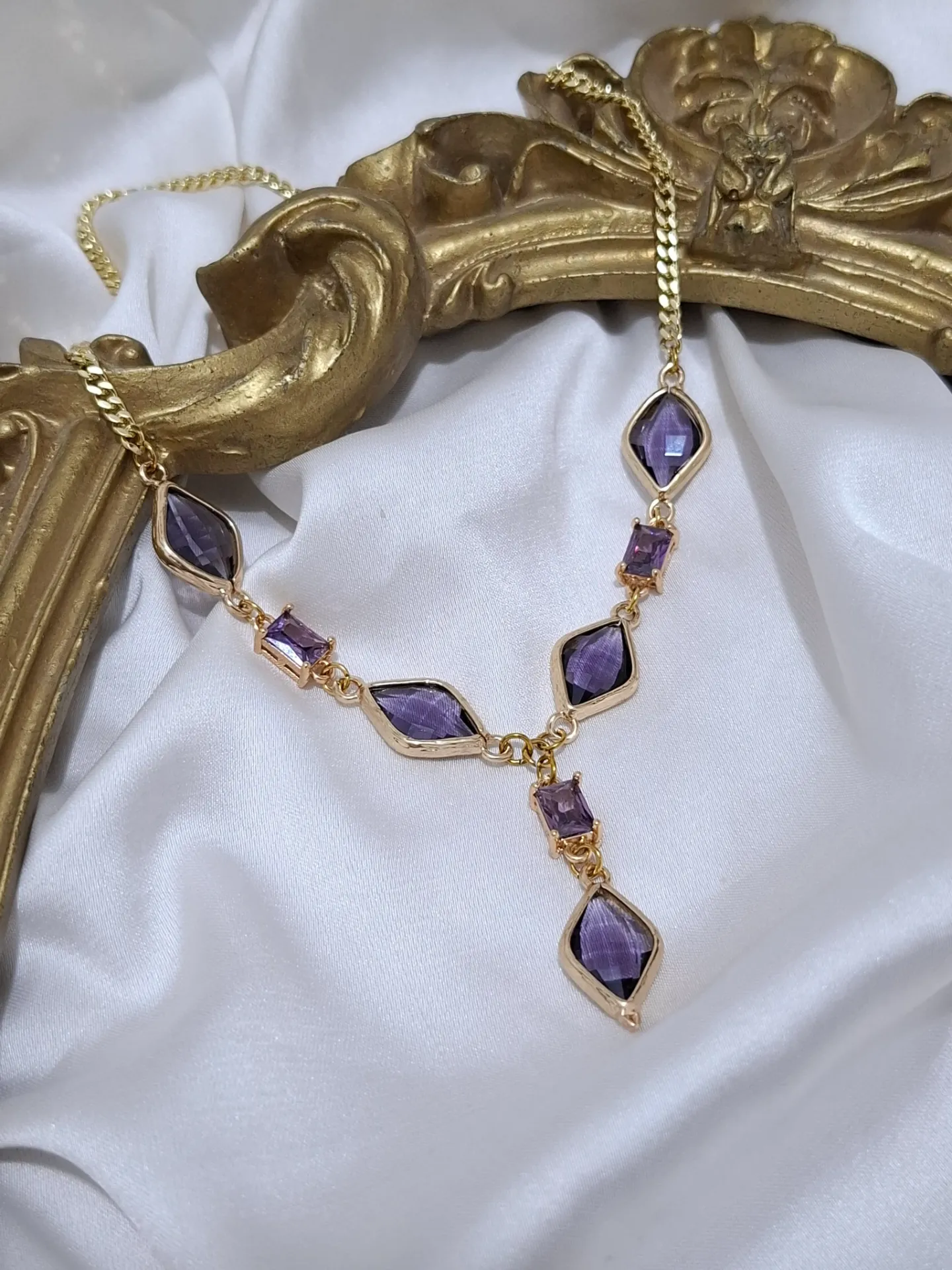 Purple crystal necklace (38)