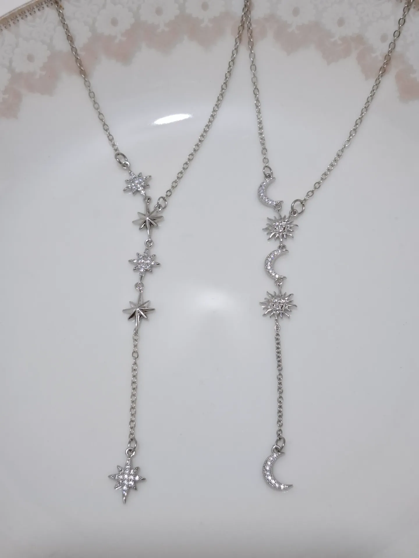 Silver drop necklace