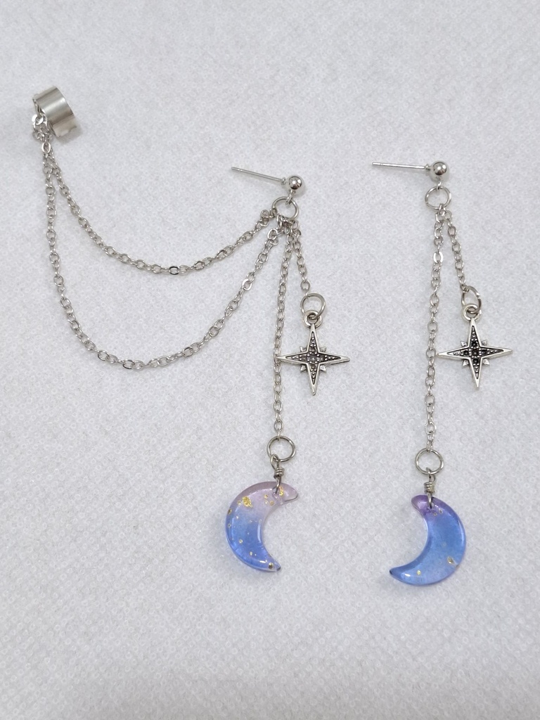 Earrings with fake piercing