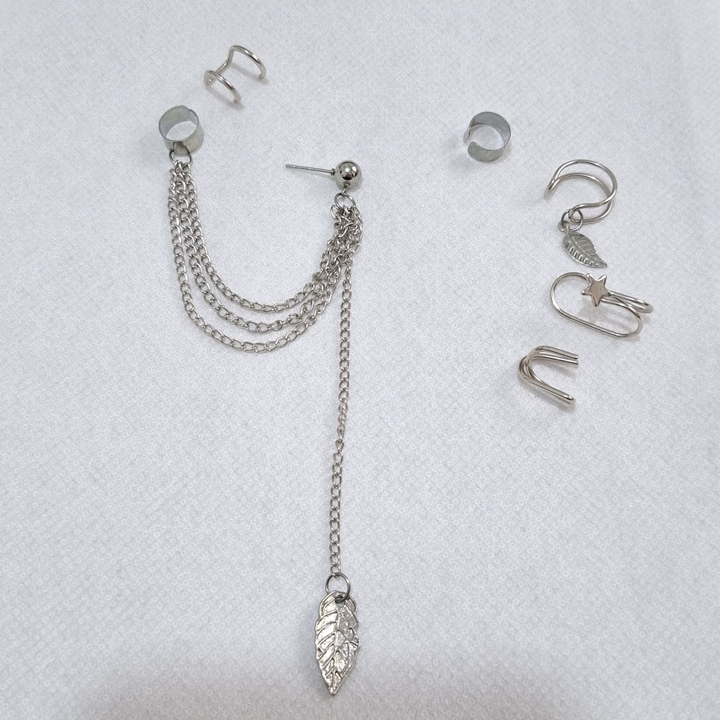 Earrings with fake piercings