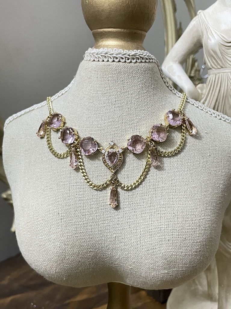 Pink crystal necklace