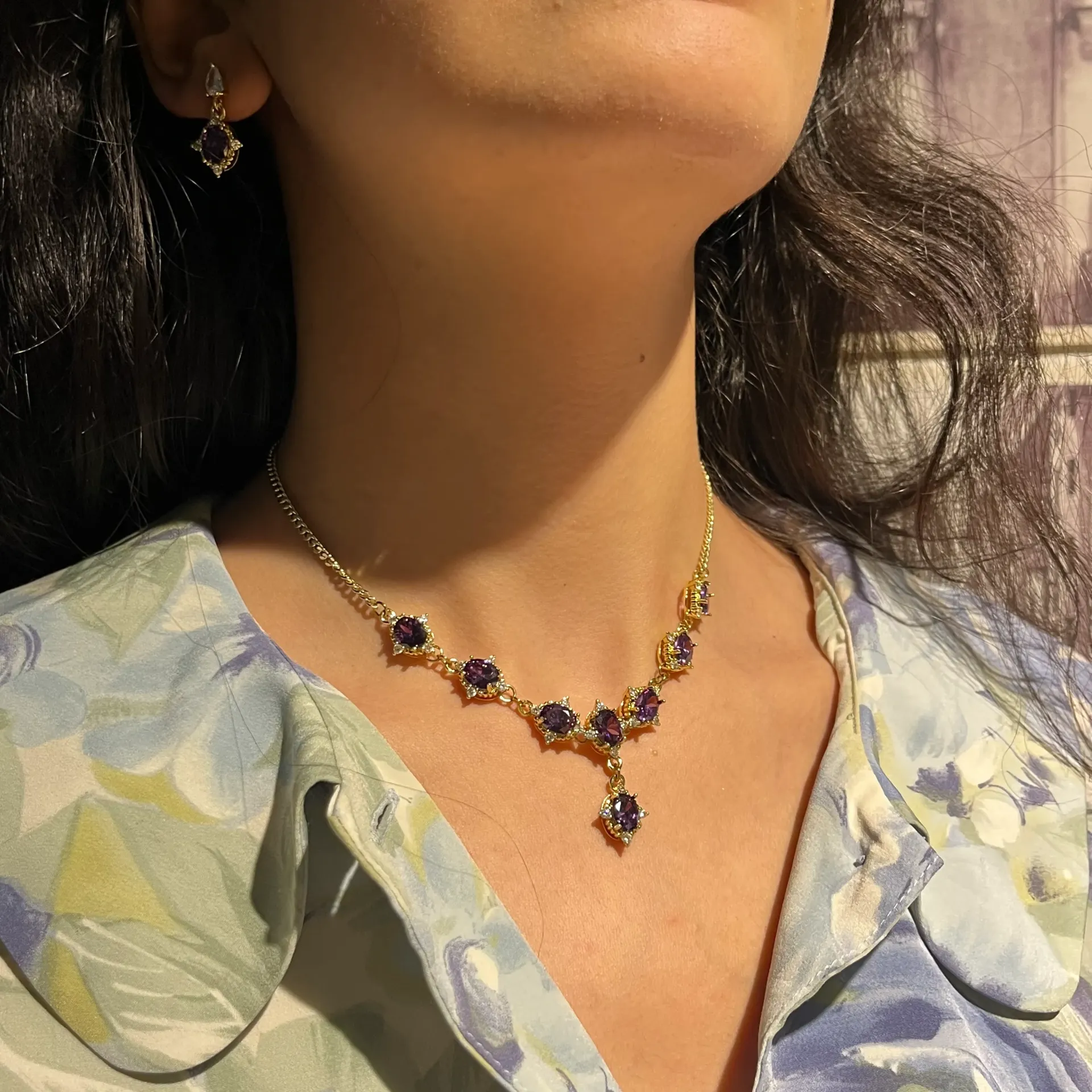 purple crystal set